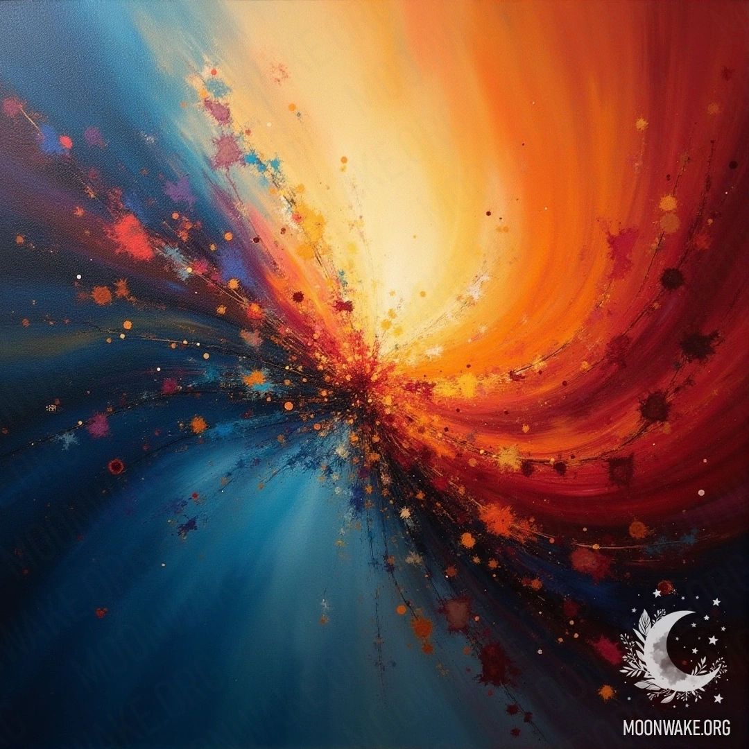 An abstract representation of beauty as a source of inspiration, with vibrant colors and light flowing through a canvas
