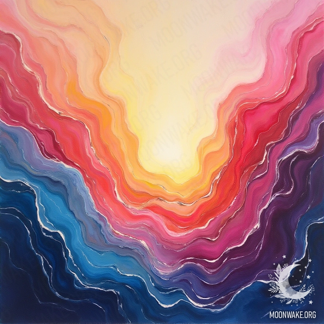 An abstract representation of beauty as a source of inspiration, with vibrant colors and light flowing through a canvas